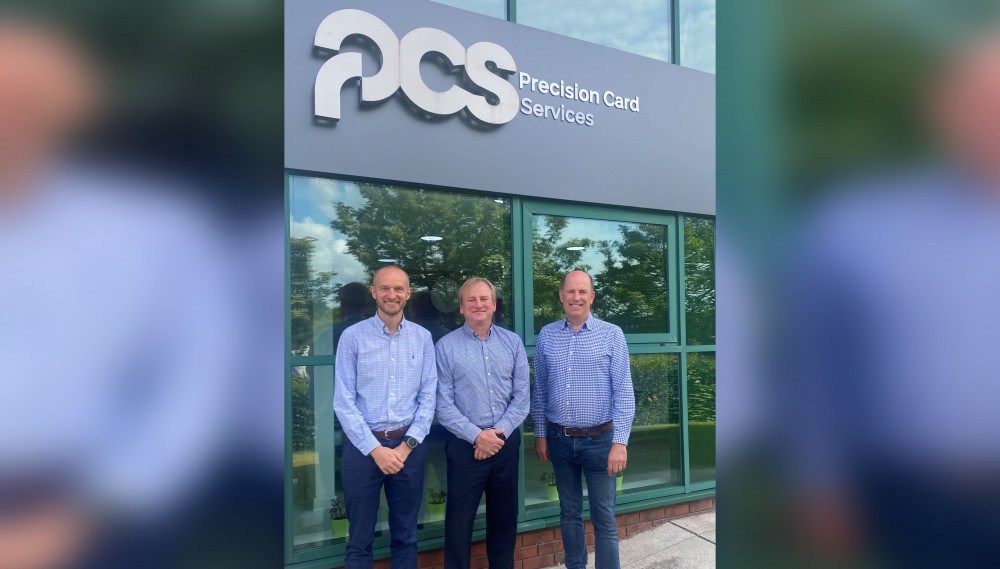 Adam Unsworth, Managing Director PCS, Tim Holt and Mark Kerridge Chairman of Woodberry Packaging. 