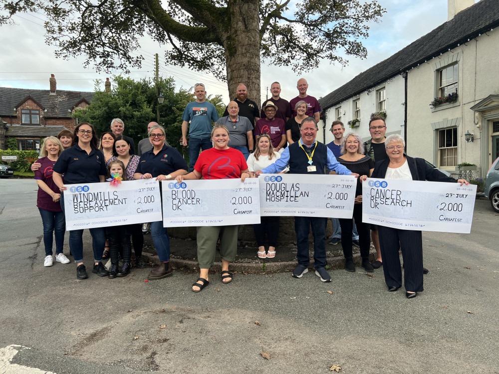 The dedicated Carsafest team presented four charities with cheques after last month's weekend of fundraising (Nub News).