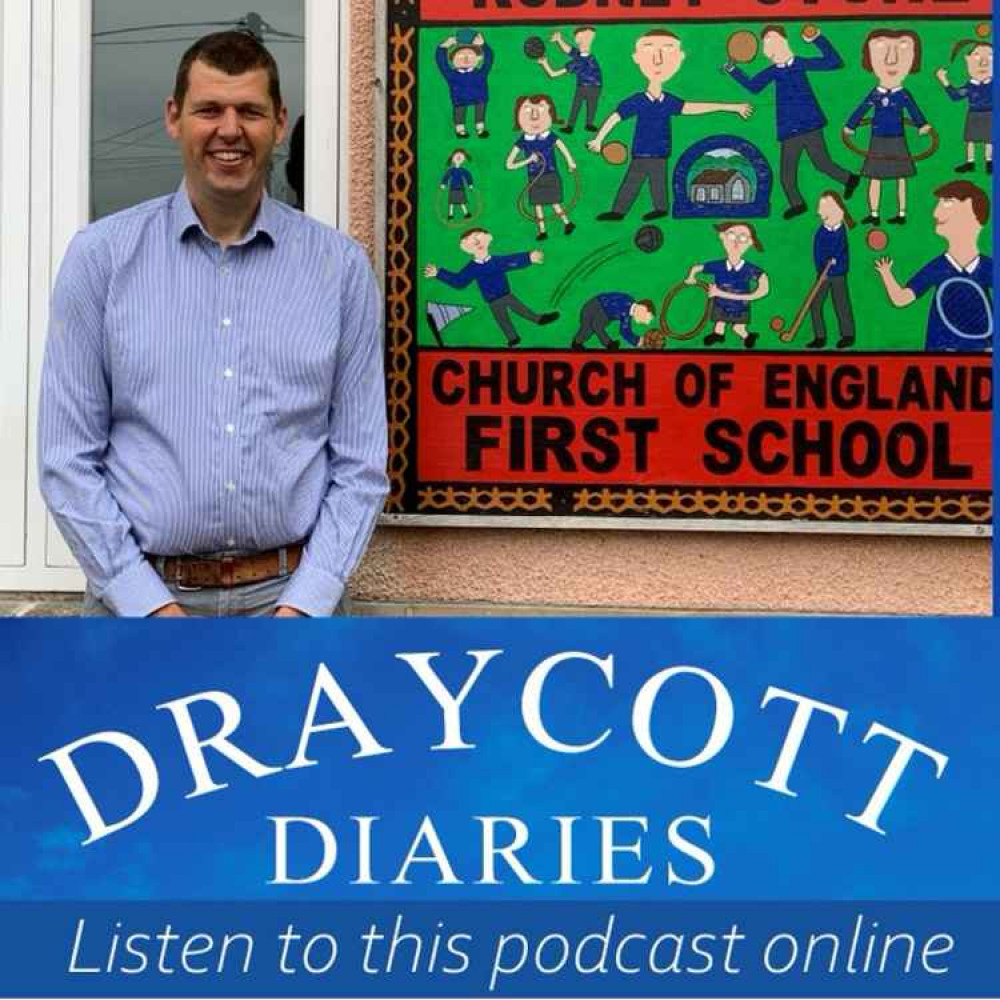 Mr Ewens outside of Draycott and Rodney Stoke First School