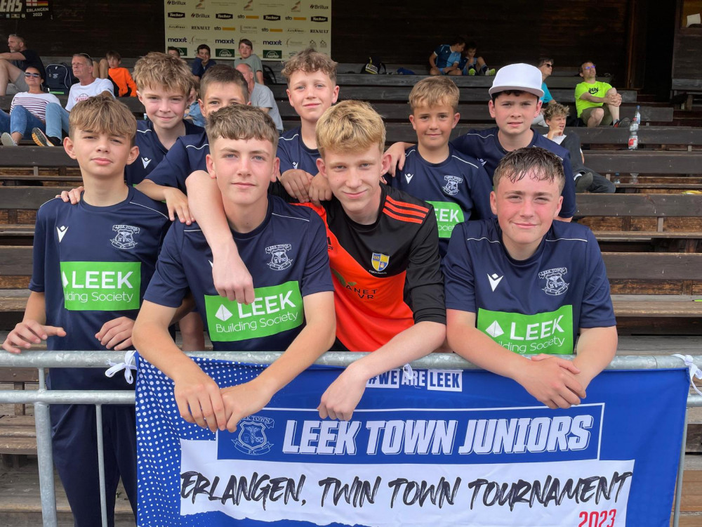 Leek Town FC was selected to represent Stoke-on-Trent in an international football tournament (Leek Building Society). Leek Town FC was selected to represent Stoke-on-Trent in an international football tournament (Leek Building Society).