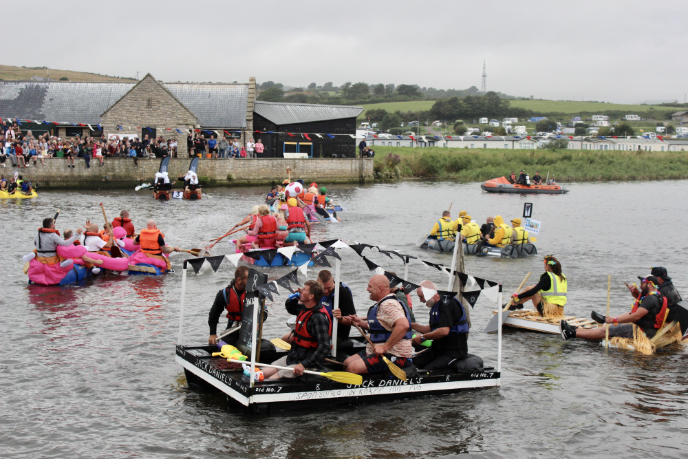 Rafts on the River Brit in West Bay