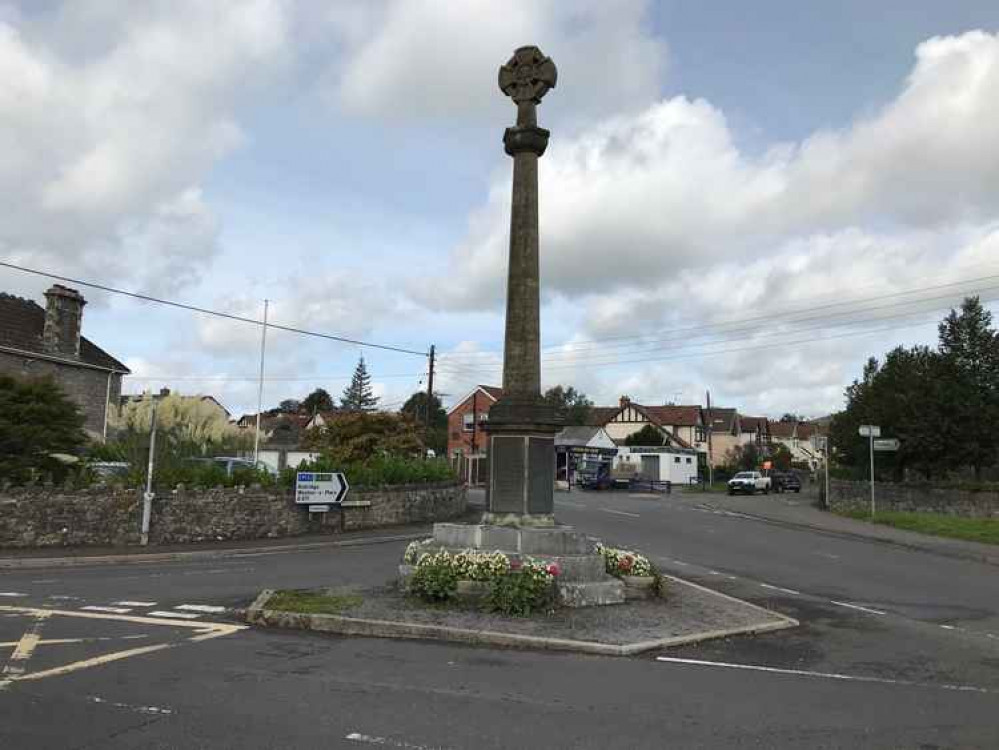 The war memorial in Cheddar