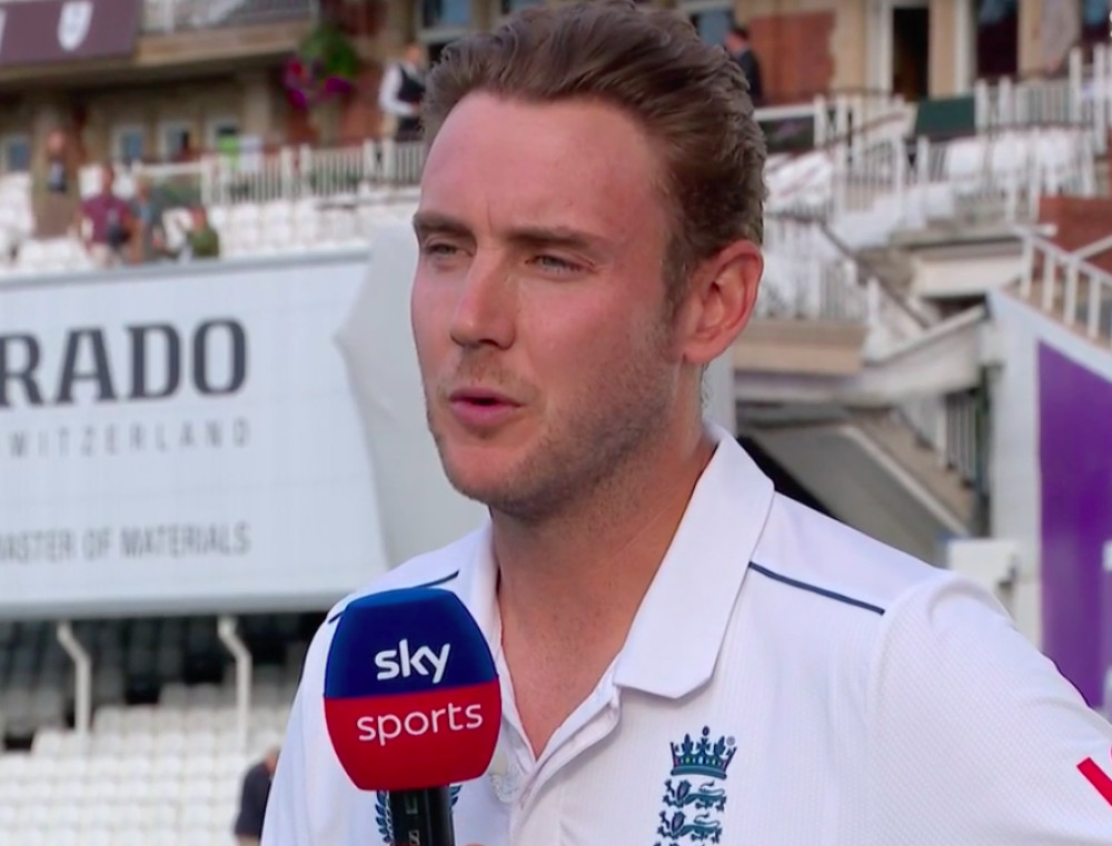 Stuart Broad, formerly of Oakham School, has retired from professional cricket. Image credit: Sky Sports screenshot. 