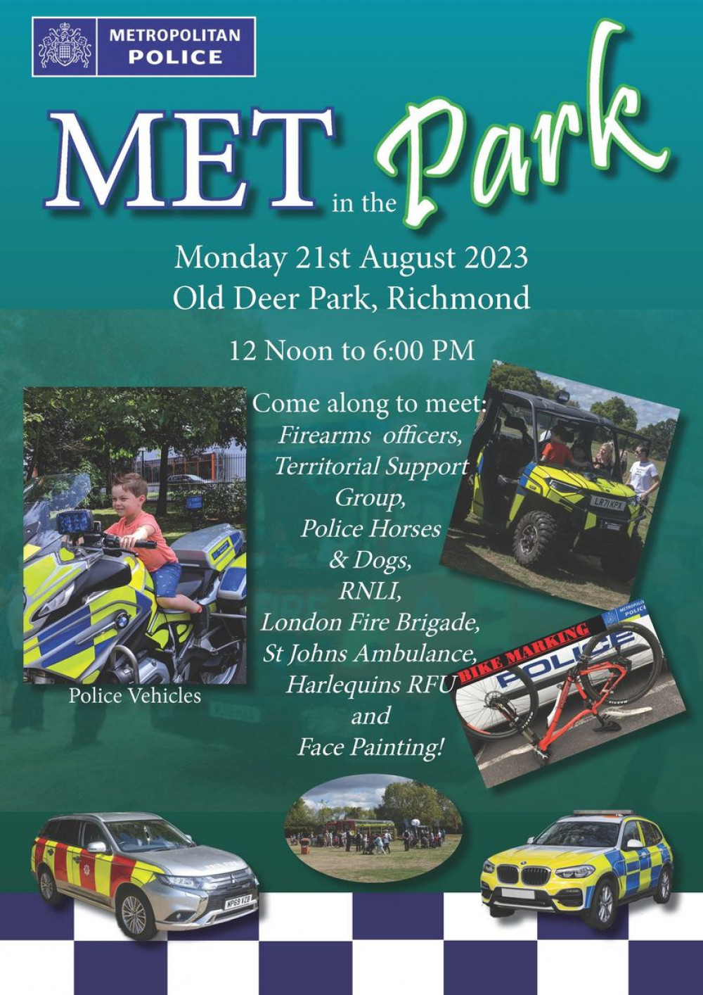 Met in Park is coming to Old Deer Park as a school holiday event for families, however it has run into controversy over the involvement of firearms officers.