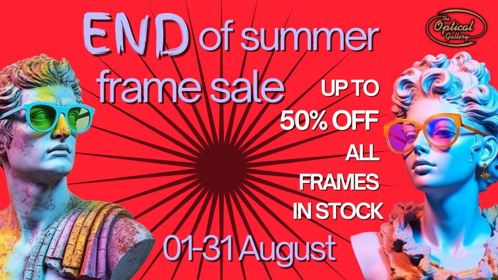 Looking to upgrade your eyewear collection? Look no further than The Optical Gallery Opticians' highly anticipated End of Summer Sale! From the 1st of August until the 31st of August.