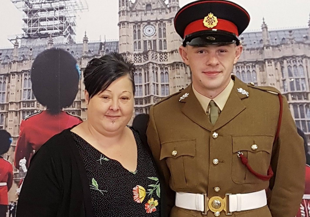 Ross Patterson is walking 100,000 steps today, to raise money for a charity his late mum Angie (left) supported. 