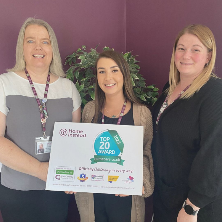 Anna Howard (left) and Rhema Sanderson-Newcombe (right), quality assurance managers and Lucy Scott (centre), Home Instead compliance manager