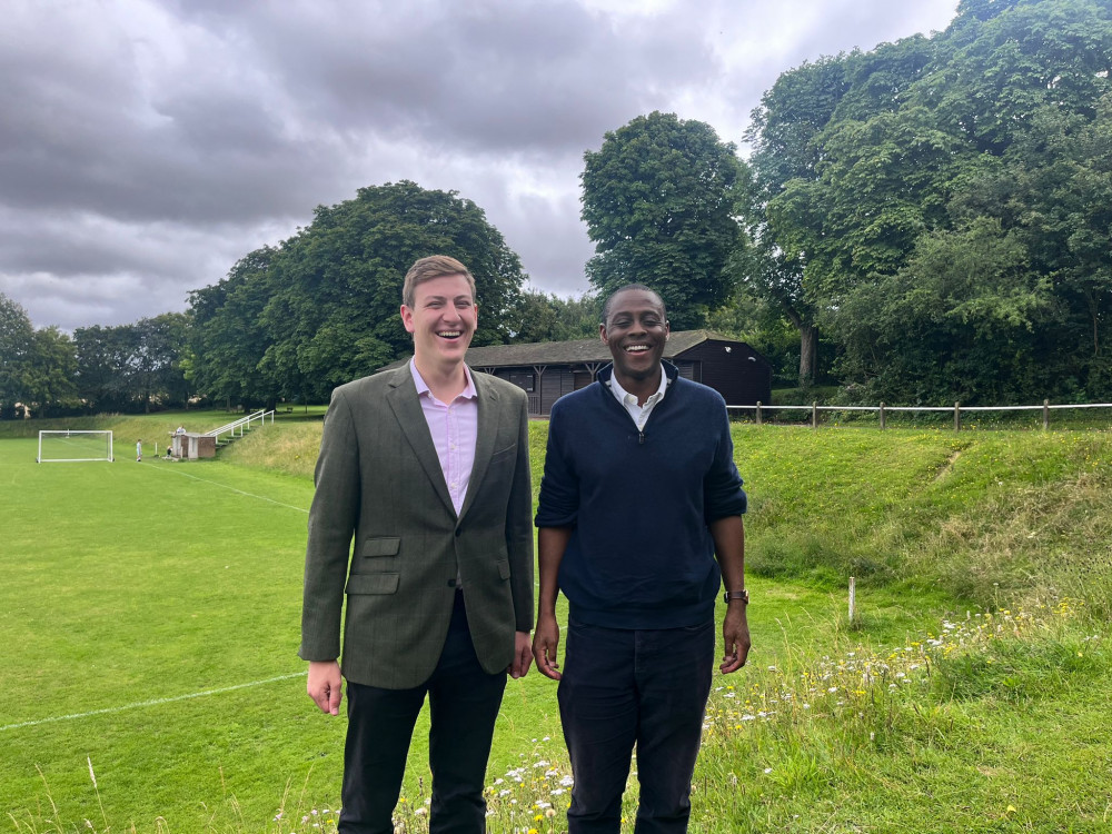 Kimpton Member of Parliament Bim Afolami and District Councillor Ralph Muncer visit recreation ground pavilion