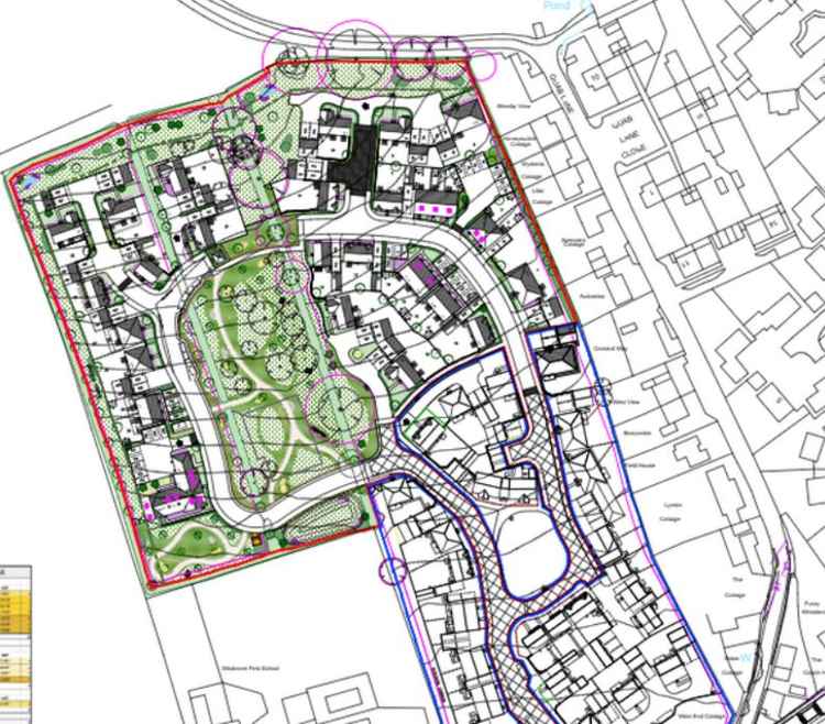 Plans for 38 homes on B3139 Blackmore Road in Wedmore (Photo: Focus on Design)