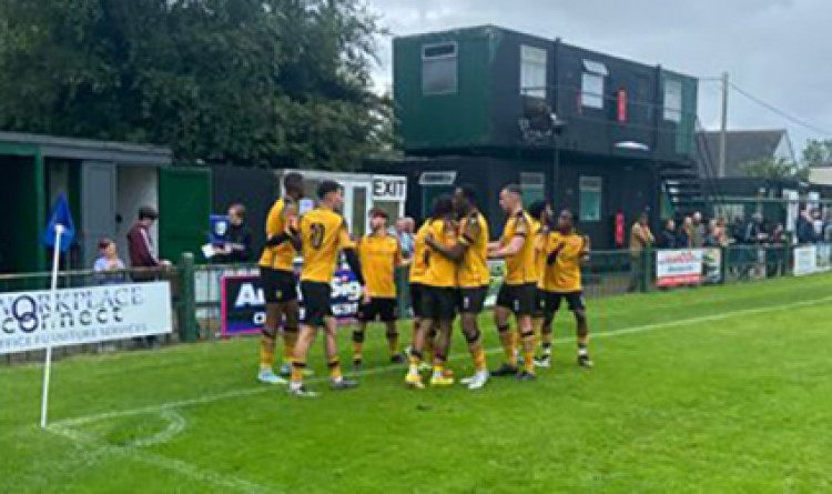 Rocks celebrate the early goal. 