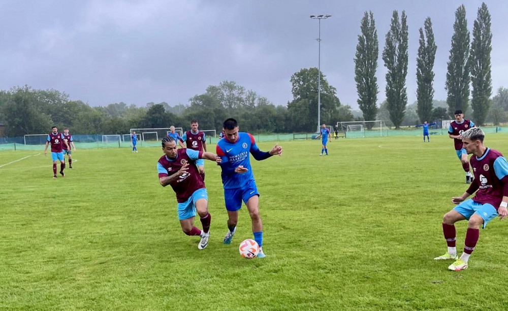 Action from Ashby's FA Cup win over Deeping Rangers. Photo: Josh Kay