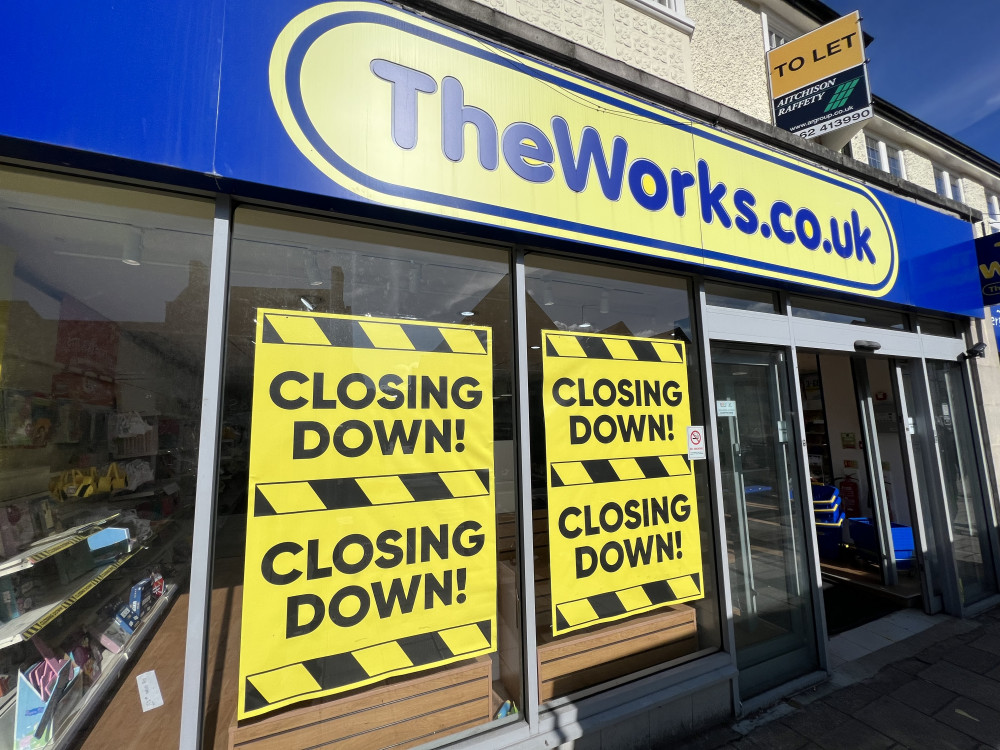 Update: The Works on Bancroft is to close. PICTURE: Closing Down. CREDIT: Hitchin Nub News 