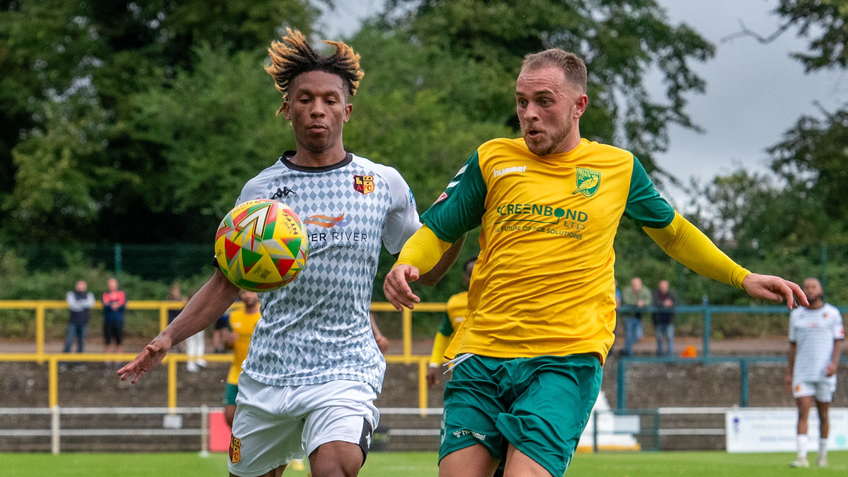 Hitchin Town 2-0 Alvechurch: Canaries soar to clinch heartening victory on opening day at Top Field. CREDIT: PETER ELSE 