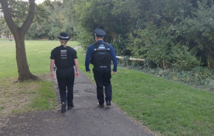 Officers on patrol.