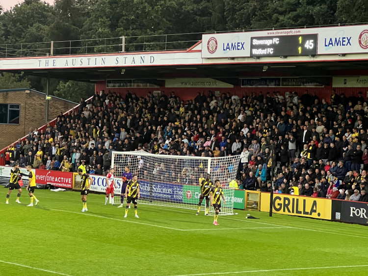 Stevenage FC beat Watford 4-3 on penalties following a 1-1 draw at the Lamex on Tuesday evening. CREDIT: @laythy29 