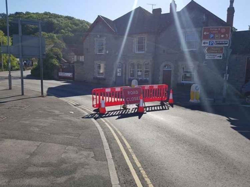 A road closure in place to stop antisocial behaviour in Cheddar Gorge last year