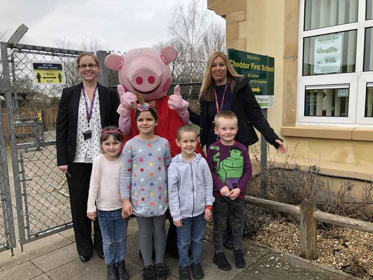 Peppa Pig visits Cheddar First School