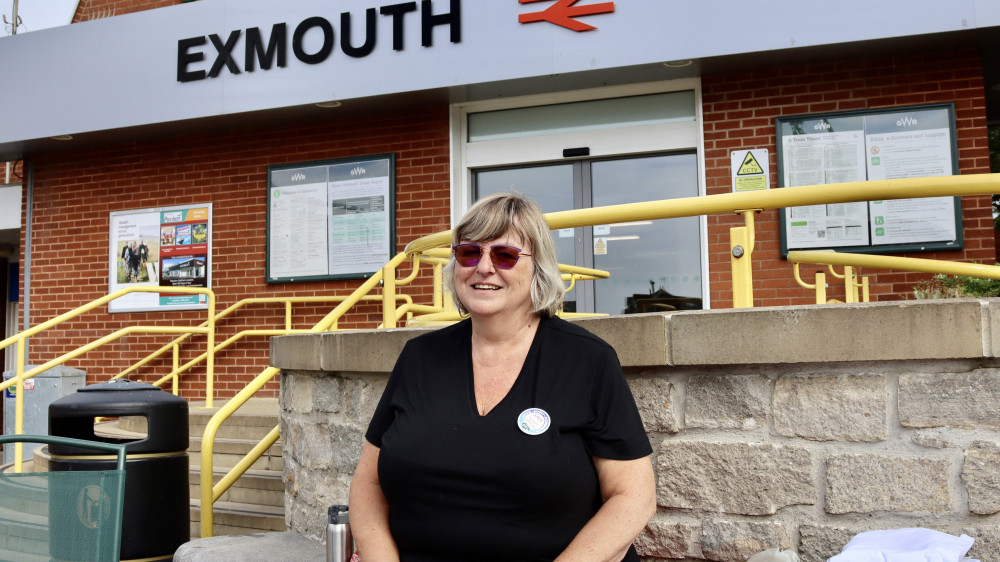 Kerry Smith outside Exmouth railway station (Nub News)