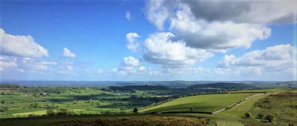 The natural beauty of the Mendip Hills AONB where 500 trees are to be planted, thanks to support from Mendip District Council