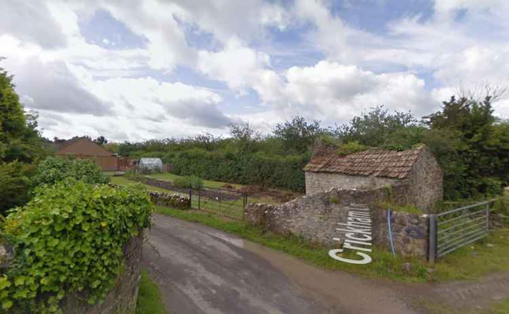 The area of land in Crickham where the new bungalow is proposed (Photo: Google Street View)