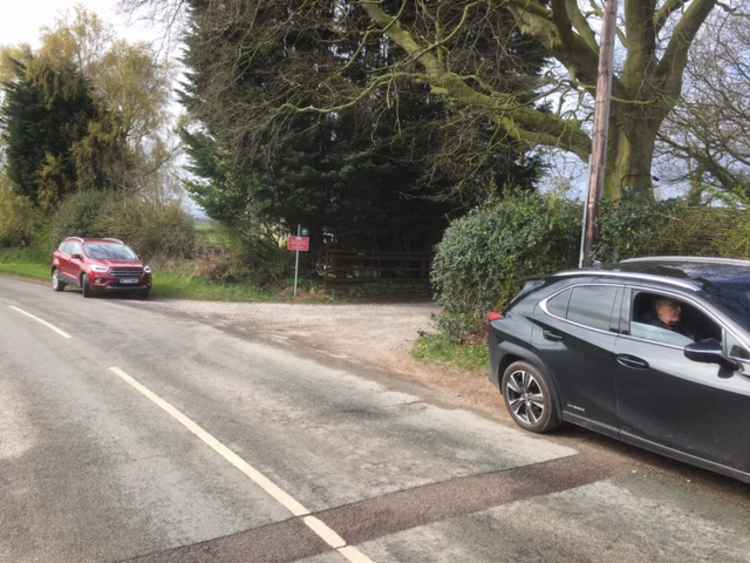 Cars are now parking on a bend on Manley Road as opposed to the bridleway. Image: Malcolm Galley