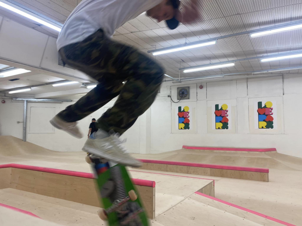 Inside the new skatepark (Image: Cllr Kirstie Edwards- Mayor of Falmouth)