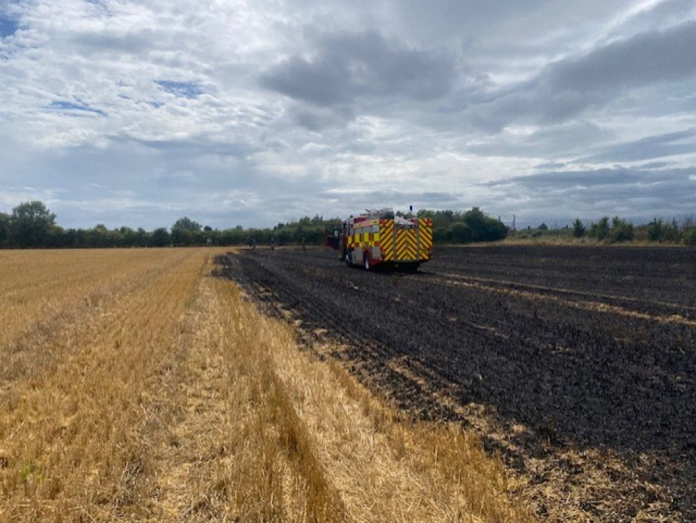 A large section of the field was burnt.