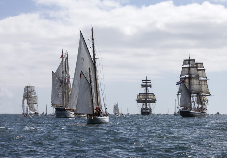 Tall Ships racing from Falmouth in 2014. (Image: Bren Fitzgerald)