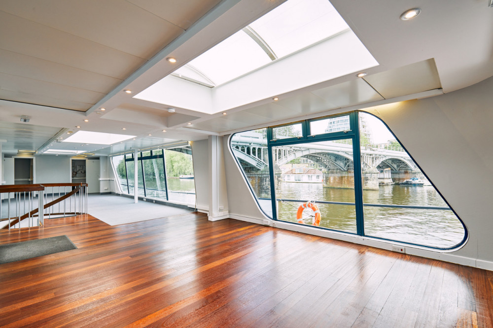 Luxury commercial floating vessel for sale in Hampton Wick. (Photo: River Homes)