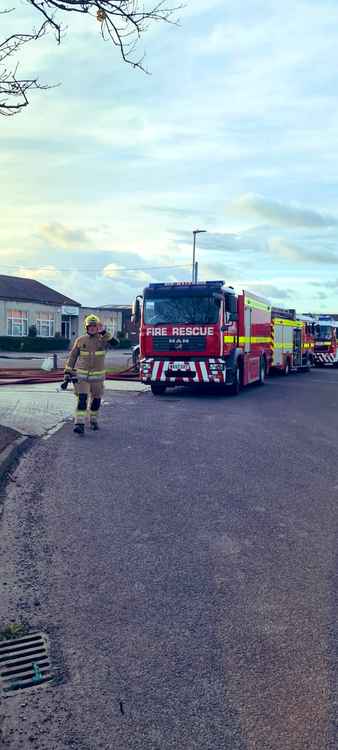 Multiple fire crews tackled the incident (Photo: Winscombe Fire Station)