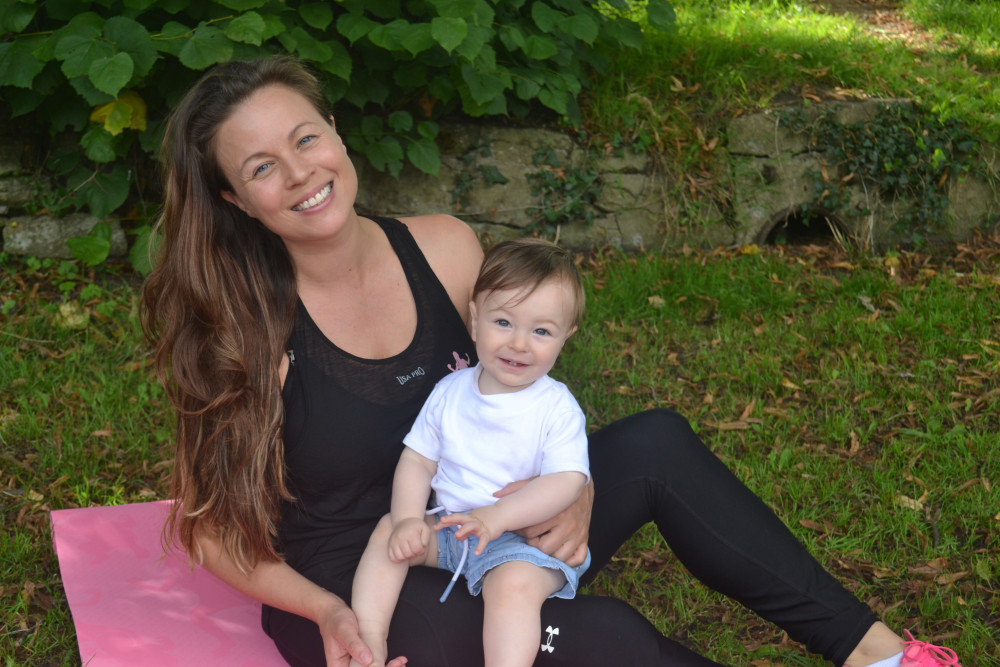 All smiles from the mum and baby team of Sweaty Mama