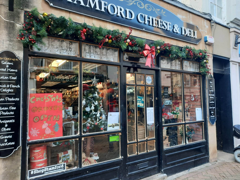 Stamford Cheese & Deli was featured in the Stamford Nub News Christmas window competition 2022. Image credit: Nub News. 