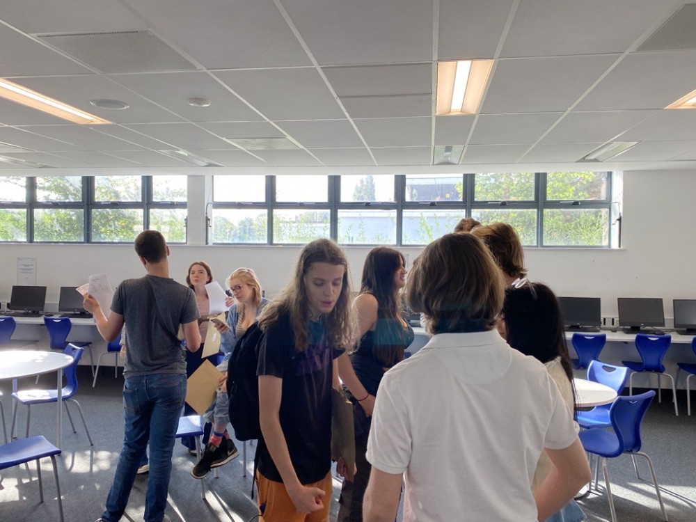 Students collecting A-level Results. (Photo: Teddington School)