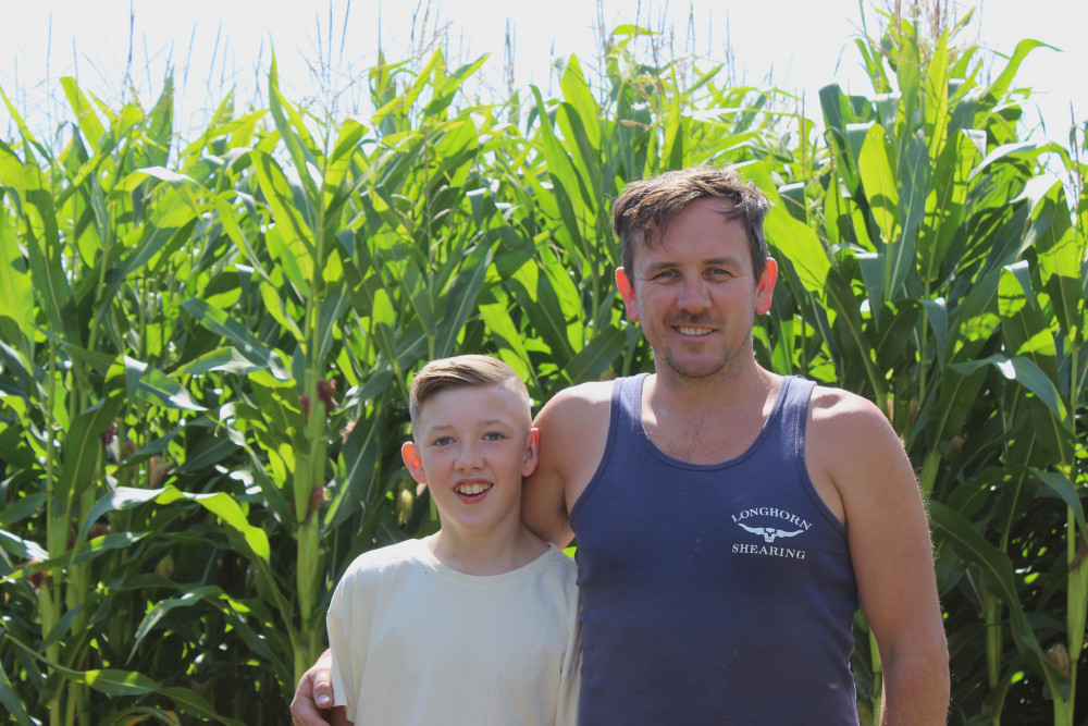 Libby's Patch host and farmer Daniel Thornicroft with son Cyrus. (Image - Macclesfield Nub News)