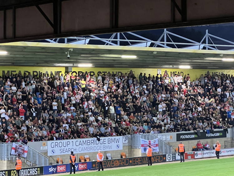 Can you spot yourself in the away end at Cambridge? CREDIT: @laythy29