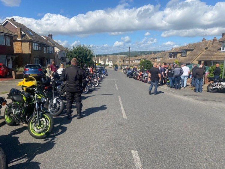 A cavalcade of bikers rode through Corringham. 