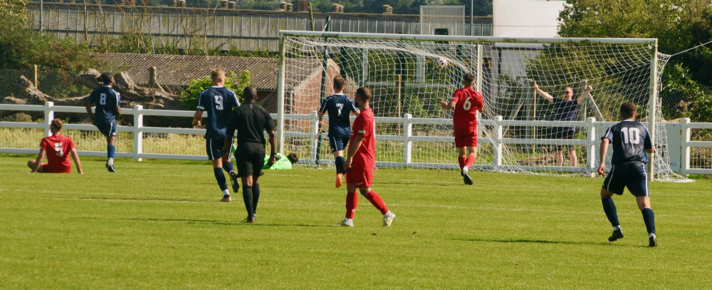 Back of the net: Luri Fernandez (8) grabs Brantham's second goal (Picture: Nub News)