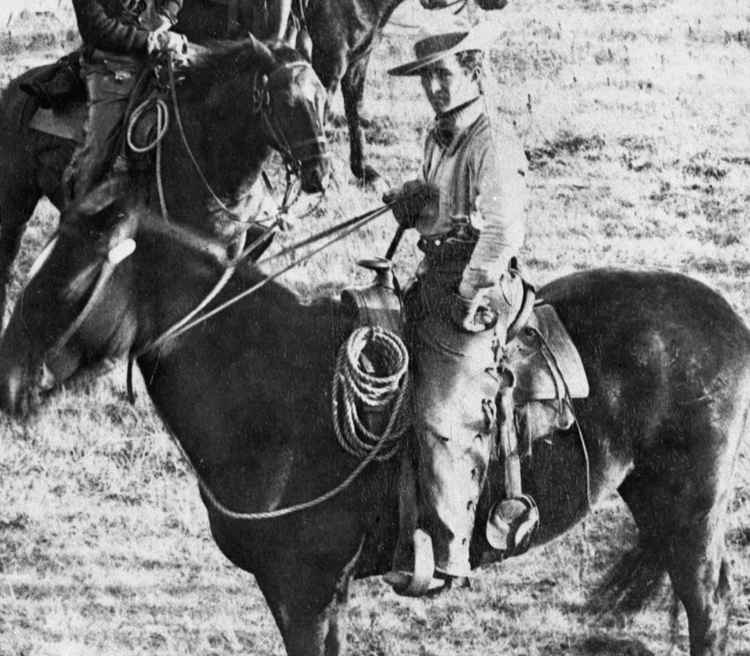 Stanley James as a cowboy, 1893