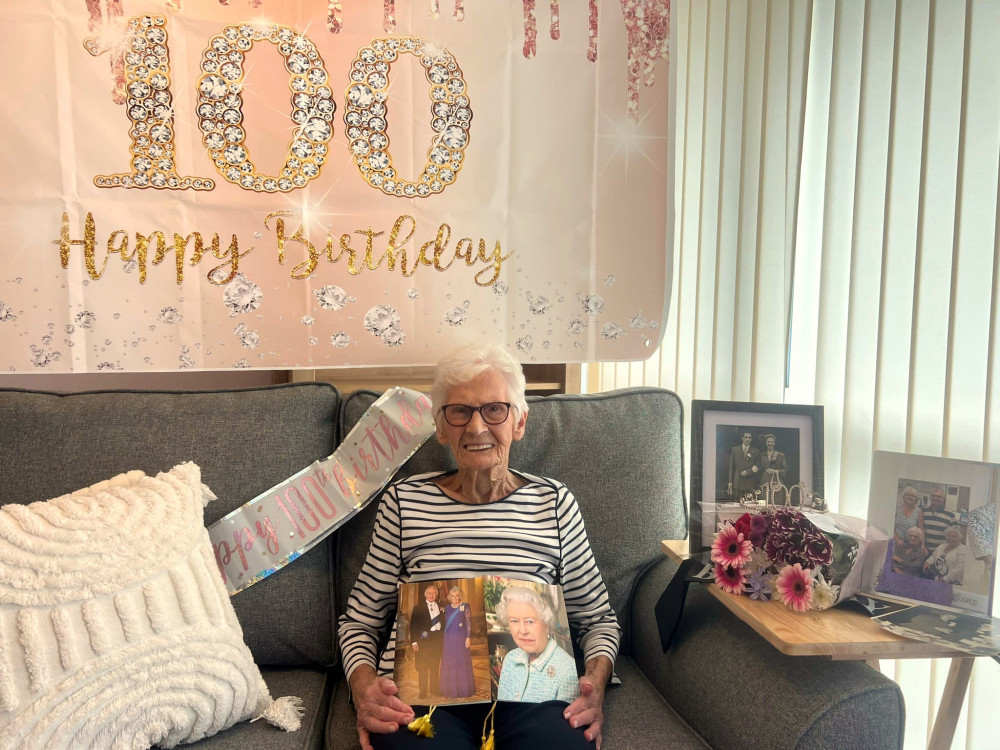 Betty Palmer has marked her 100th birthday celebrating two royal cards (Nub News).