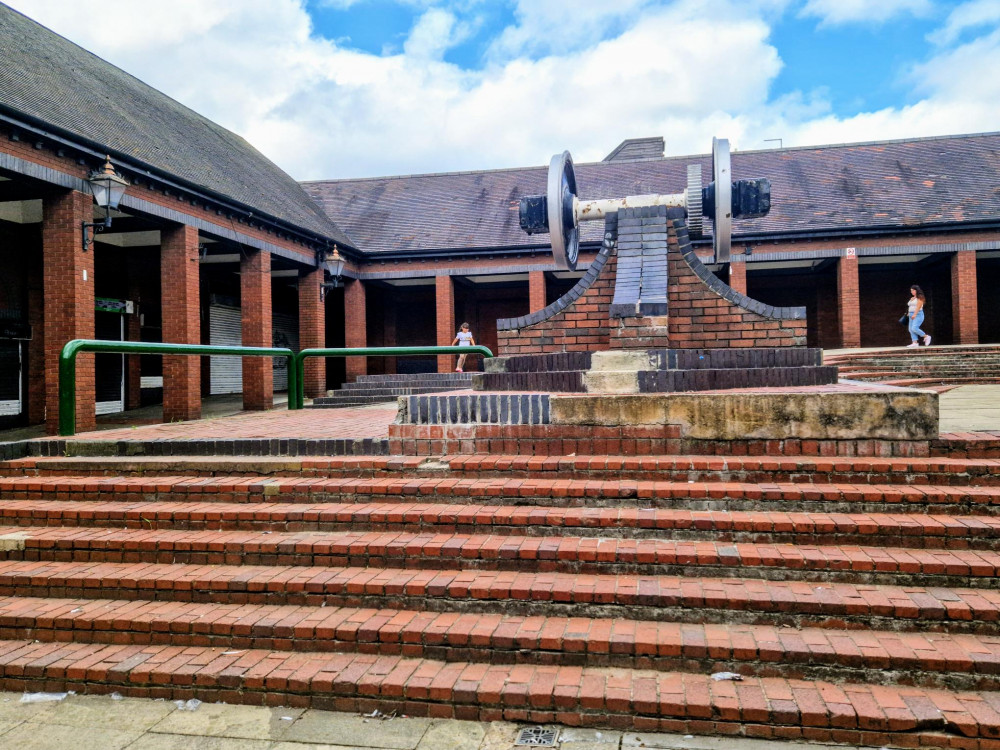 Leader of Putting Crewe First, Brian Silvester, pointed out bricks and tiles were still missing from the central wheel, and there was no information plaque for what it is (Ryan Parker).