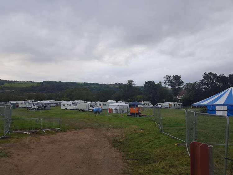 Caravans at the Tent Revival event in Cheddar