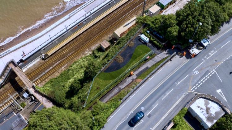 Aerial view of the 'pocket park' (Network Rail)