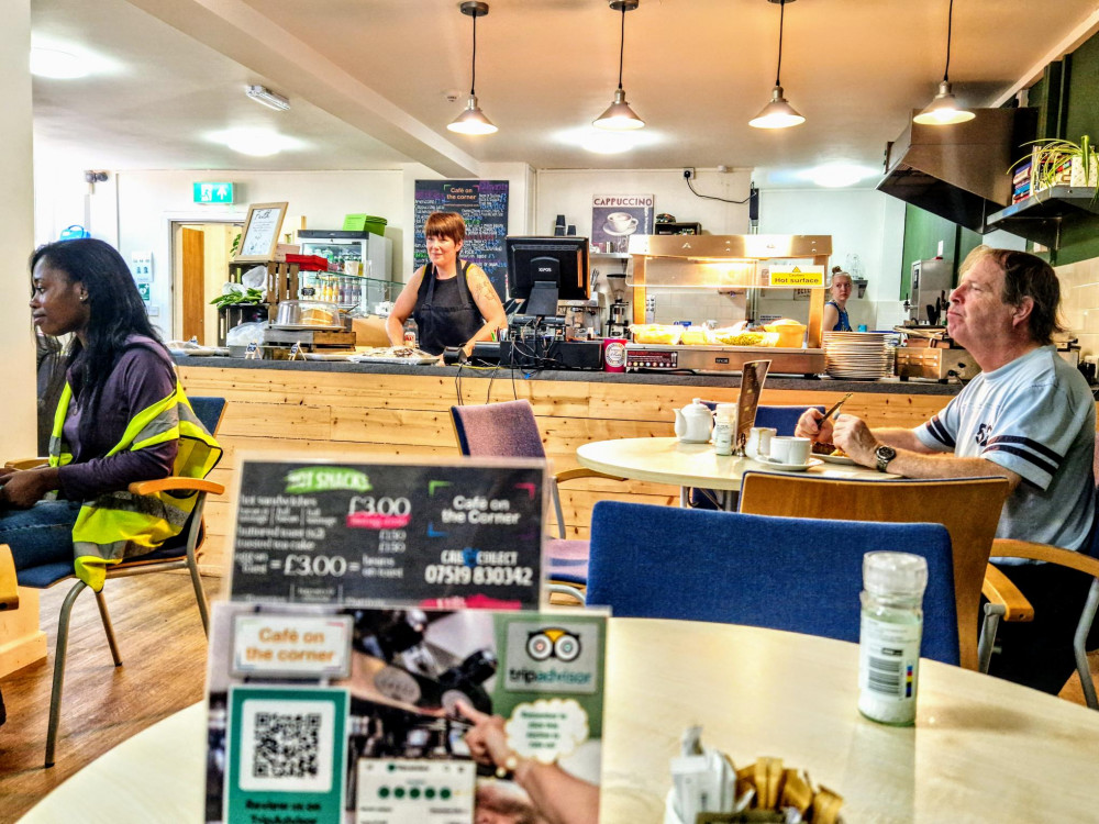 Café on the Corner, just off the courtyard of St. Paul's Centre, Hightown, first launched in 2021 following the end of COVID-19 lockdowns (Ryan Parker).