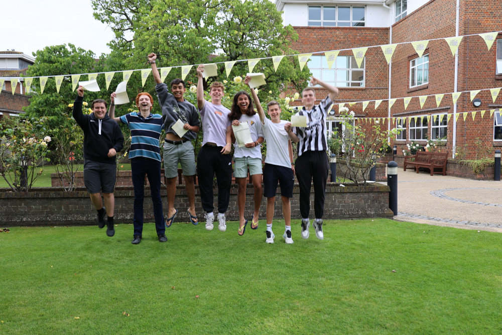 Hampton School for boys celebrate GCSE results. (Photo: Hampton School)