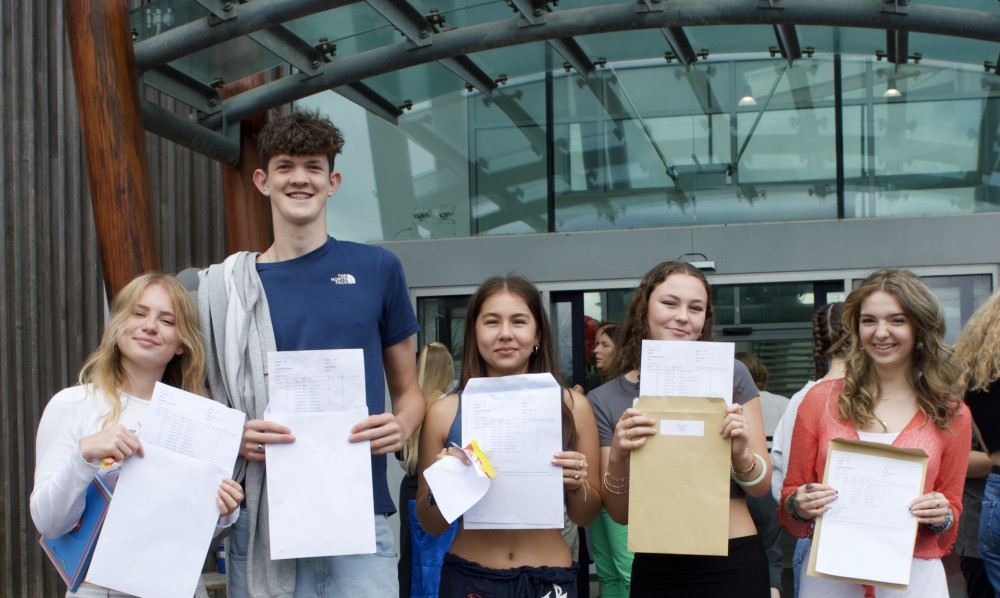 Students came together to celebrate a great results day. (Image: Penryn College)  