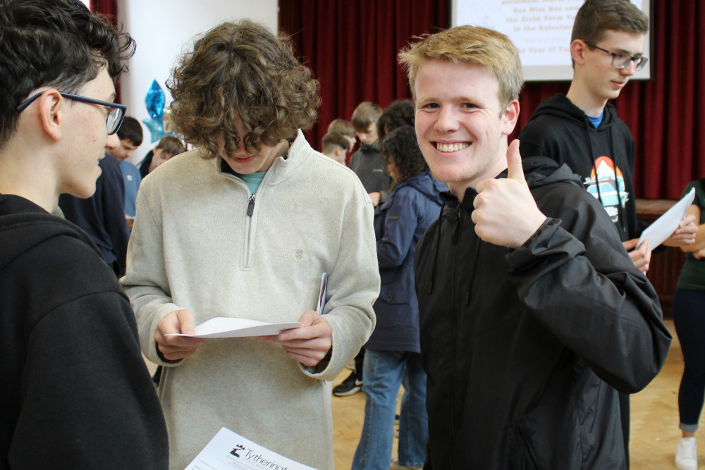 It is easy to guess how Ben McDermott of Tytherington School felt about his results. (Image - Tytherington School) 