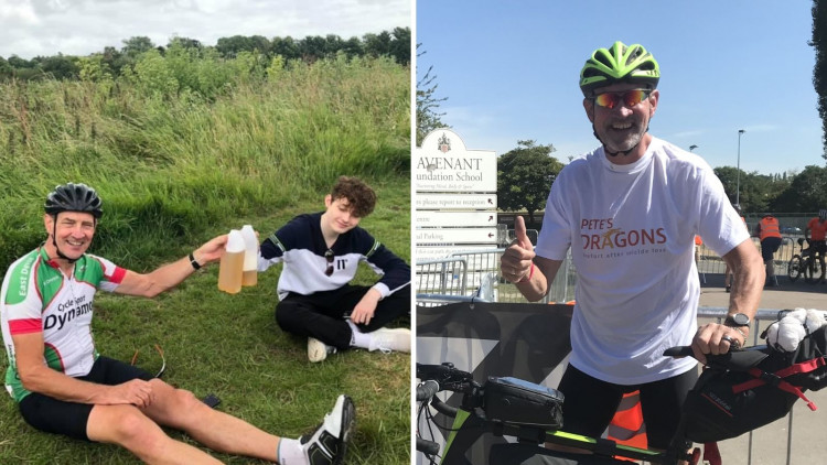 L: Patrick with son Ollie. R: Patrick wearing Pete's Dragons t-shirt (Patrick Neal)