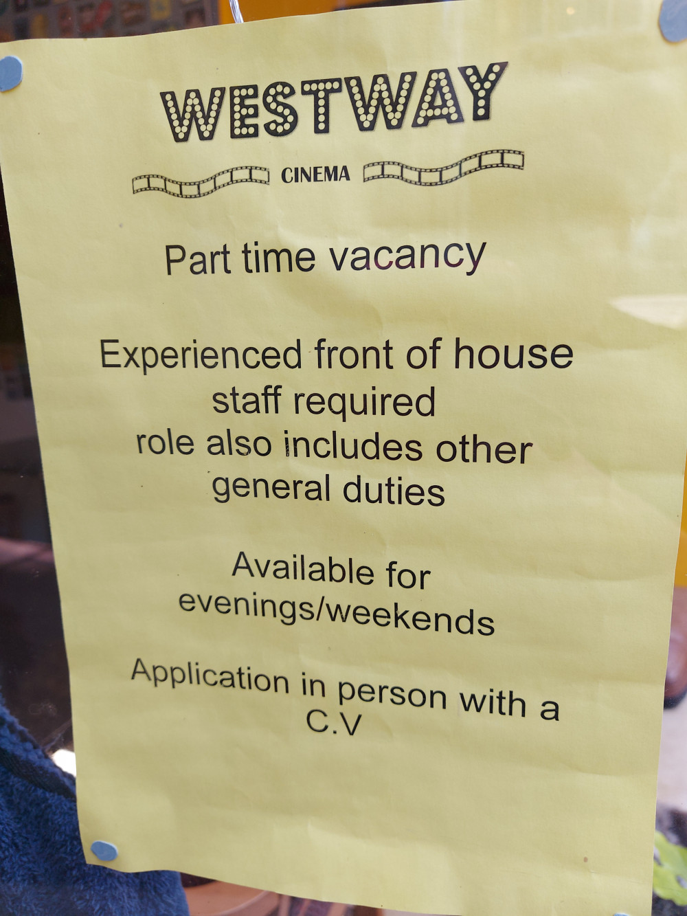 Experienced front of house needed 