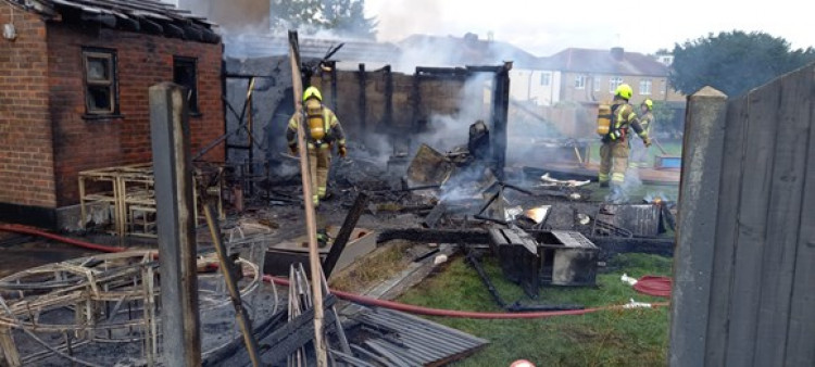 House fire in Worcester Park. (Photo: London Fire Brigade)