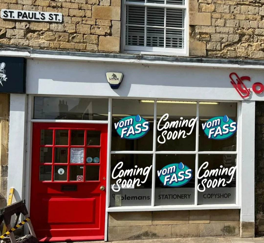 The store is located on St Paul's Street, Stamford. Image credit: VOM FASS Stamford. 